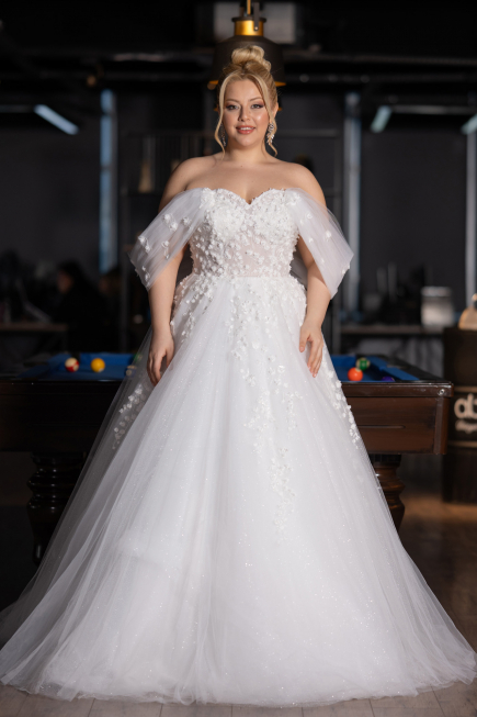 Robe de Mariée Grande Taillev Longue Blanc ABG099