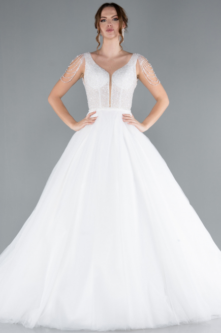 Robes de Mariage Longue Blanc ABG090
