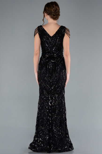 Robe Queue de Poisson Longue Squameuse Noir ABU3842