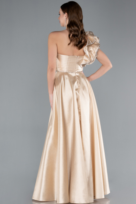 Robe de Soirée Longue Beige ABU4782