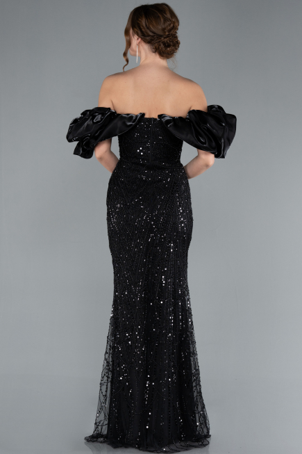 Robe Queue De Poisson Longue Noir ABU4509
