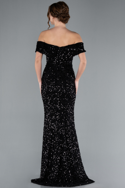 Robe Queue de Poisson Longue Squameuse Noir ABU4778