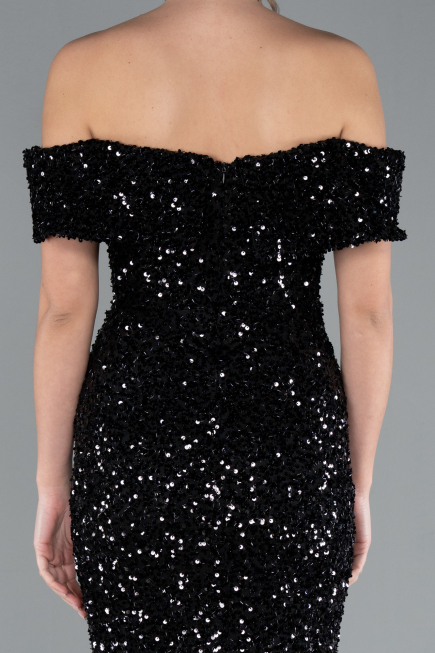 Robe Queue de Poisson Longue Squameuse Noir ABU4778