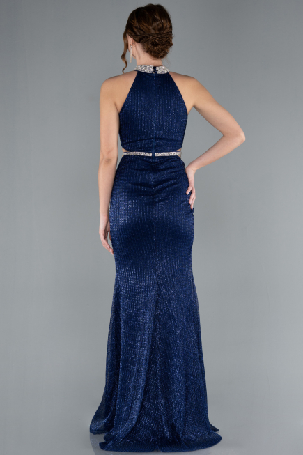Robe Queue de Poisson Longue Bleu Marine ABU4766