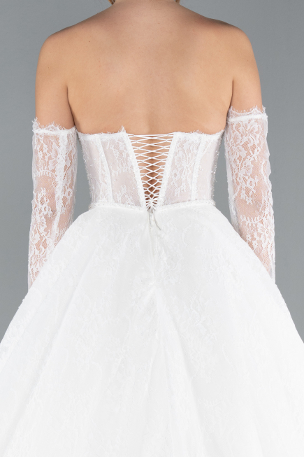 Robes de Mariage Longue Dantelle Blanc ABG038