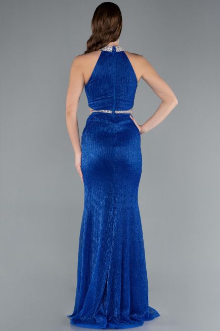 Robe Queue de Poisson Longue Bleu Saxe ABU4766