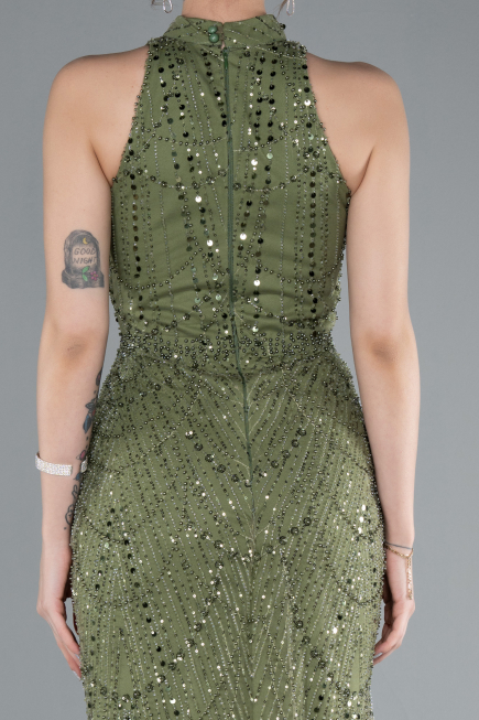 Robe de Soirée Longue Kaki ABU4791