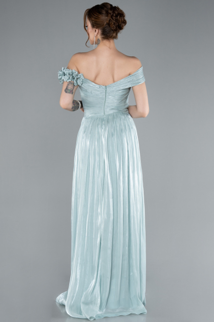 Robe de Soirée Longue Mousseline Menthe ABU4807