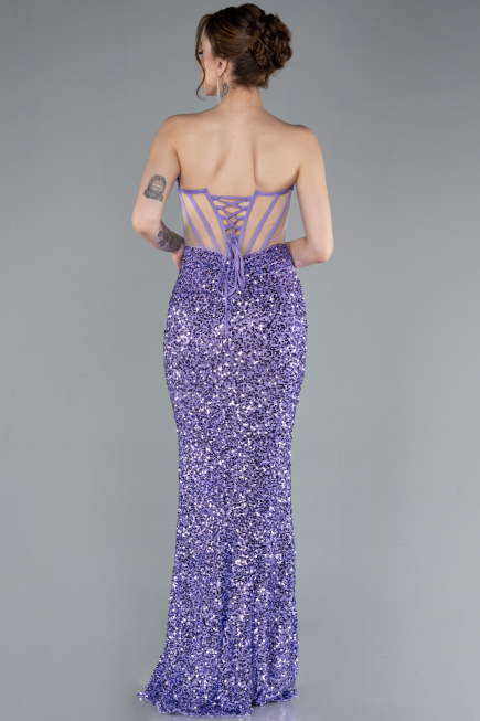 Robe Queue de Poisson Longue Squameuse Lilas ABU4790