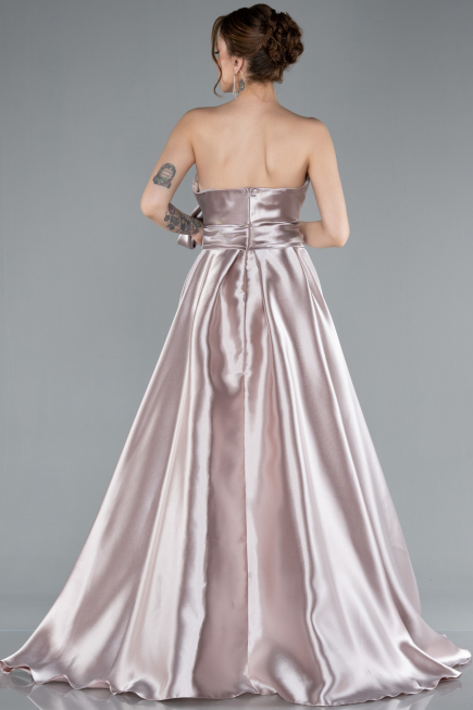 Robe de Soirée Longue Satin Lavande claire ABU4774
