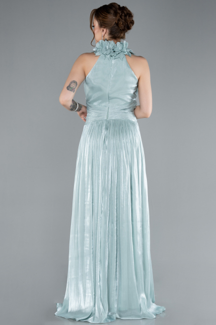 Robe de Soirée Longue Mousseline Menthe ABU4811