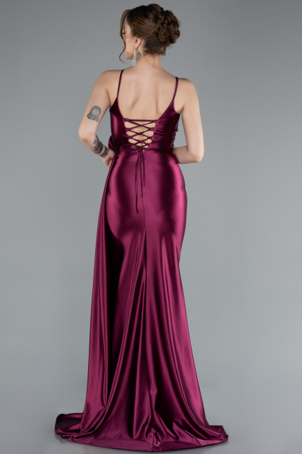 Robe de Soirée Longue Couleur Cerise ABU4814