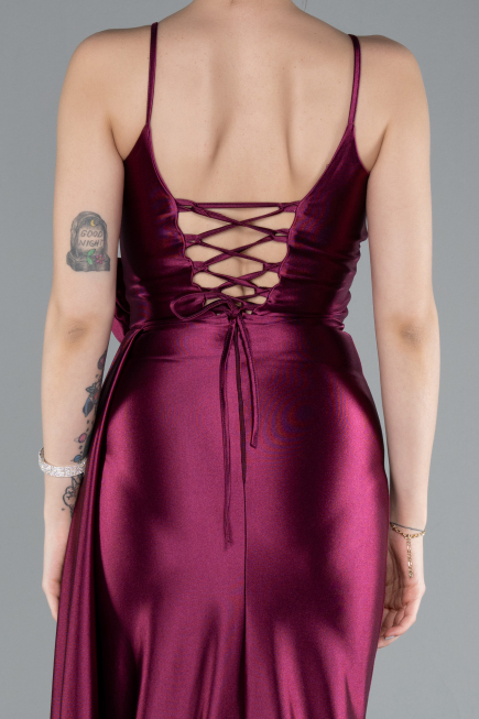 Robe de Soirée Longue Couleur Cerise ABU4814