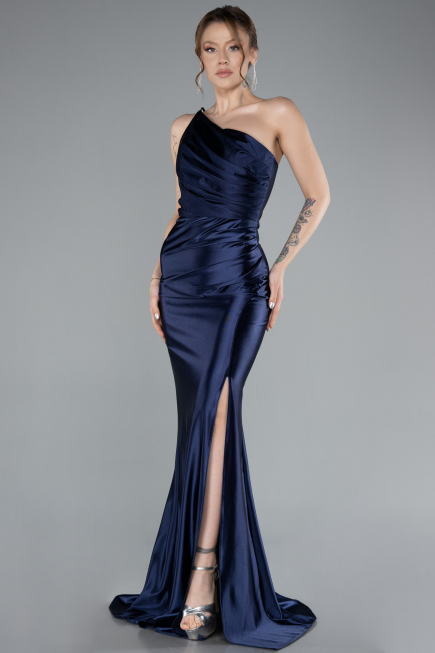 Robe Queue de Poisson Longue Bleu Marine ABU4817