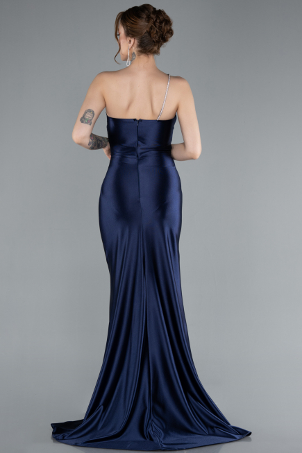 Robe Queue de Poisson Longue Bleu Marine ABU4817