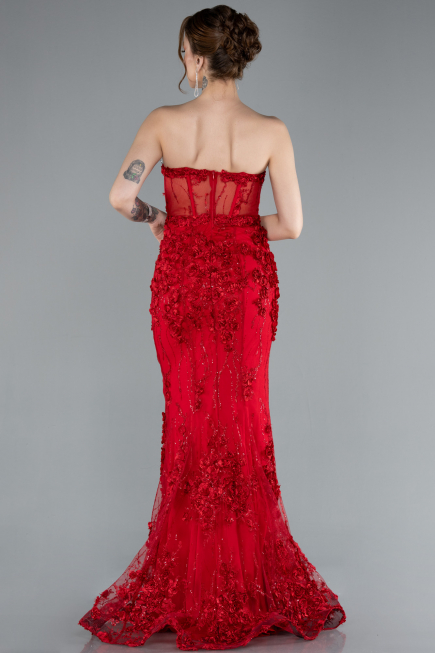 Robe Queue de Poisson Longue Rouge ABU4819
