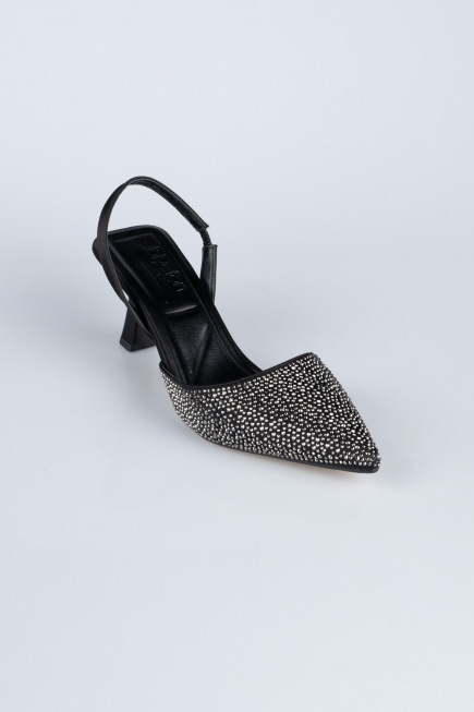 Stiletto Pierreux Noir-Argent AB1127