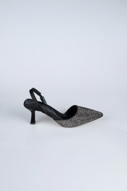 Stiletto Pierreux Noir-Argent AB1127