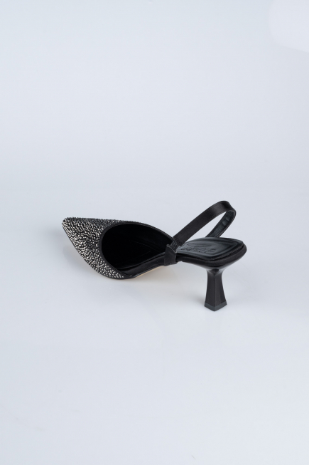 Stiletto Pierreux Noir-Argent AB1127