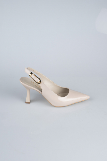 Chaussure de soirée Cuir Verni Beige ABR1130