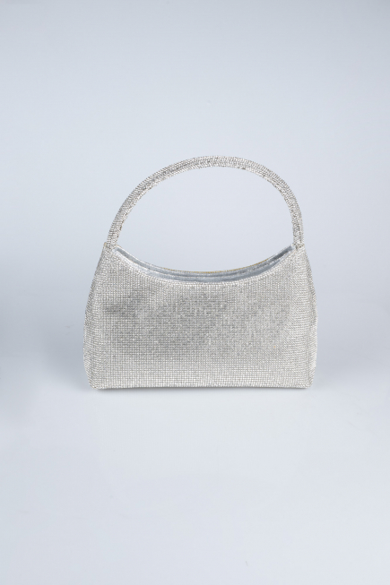 Sac de Soirée Luxe Pierreux Argent V915
