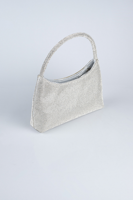 Sac de Soirée Luxe Pierreux Argent V915