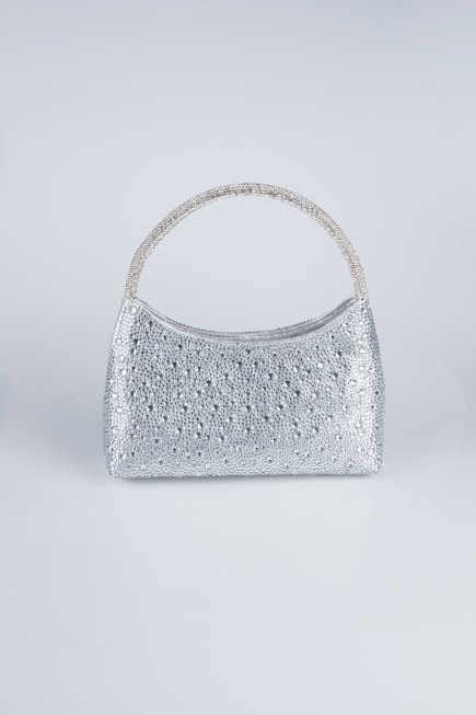 Sac De Soirée Luxe Pierreux Argent VT915