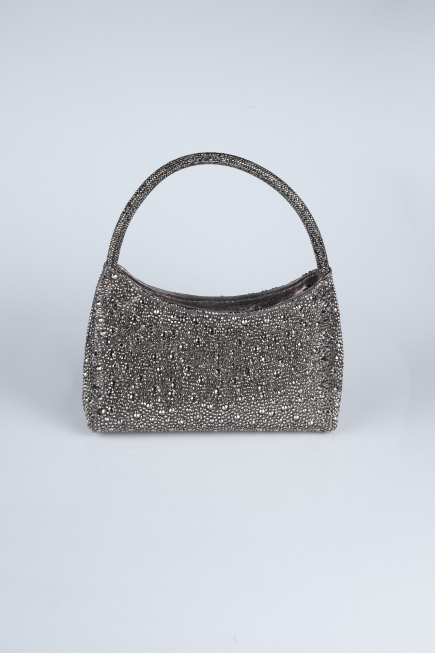 Sac De Soirée Luxe Pierreux Platine VT915