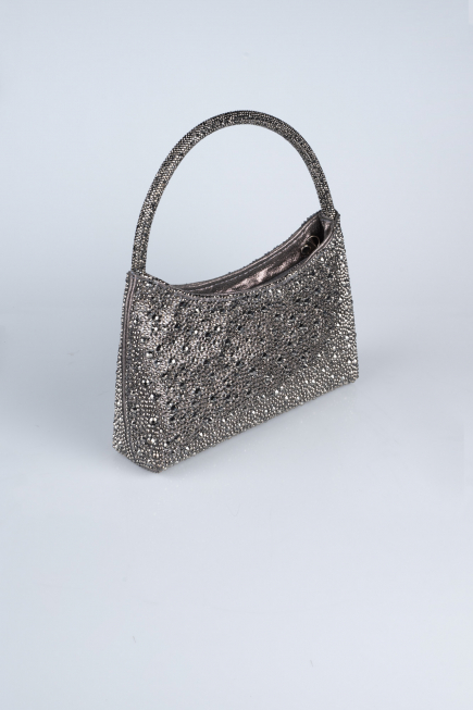 Sac De Soirée Luxe Pierreux Platine VT915