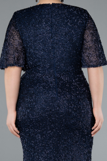 Robe De Soirée Grande Taille Longue Bleu Marine ABU4542
