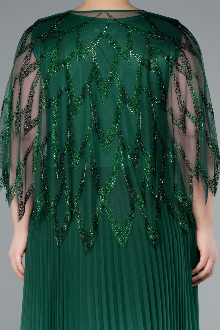 Robe De Soirée Grande Taille Mousseline Longue Émeraude ABU4633