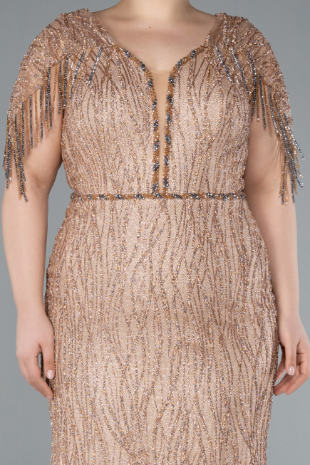 Robe De Soirée Grande Taille Longue Or ABU4146