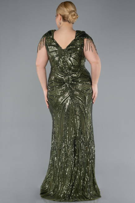 Robe De Fiançailles Grande Taille Longue Kaki ABU4821