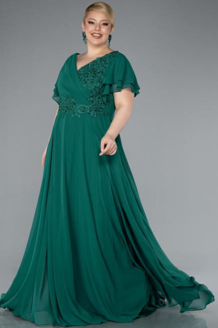 Robe de Soirée Grande Taille Longue Émeraude ABU1562