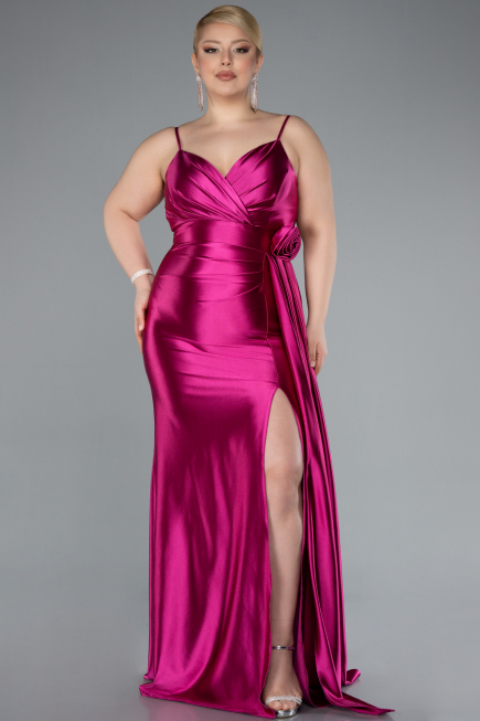 Robe de Soirée Grande Taille Longue Fushia ABU4815