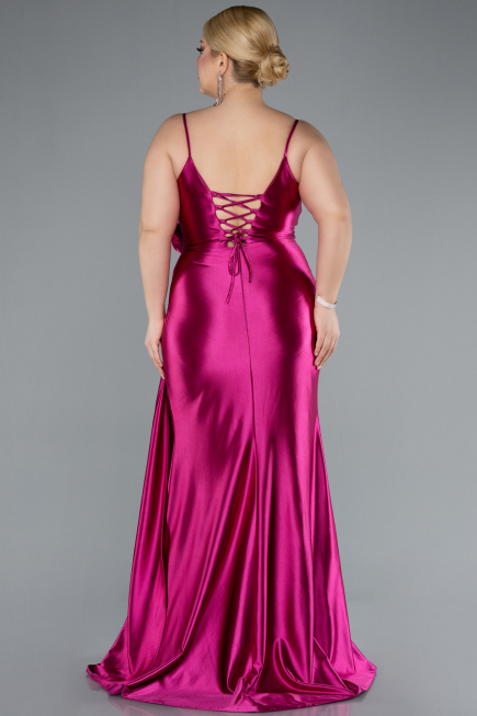 Robe de Soirée Grande Taille Longue Fushia ABU4815