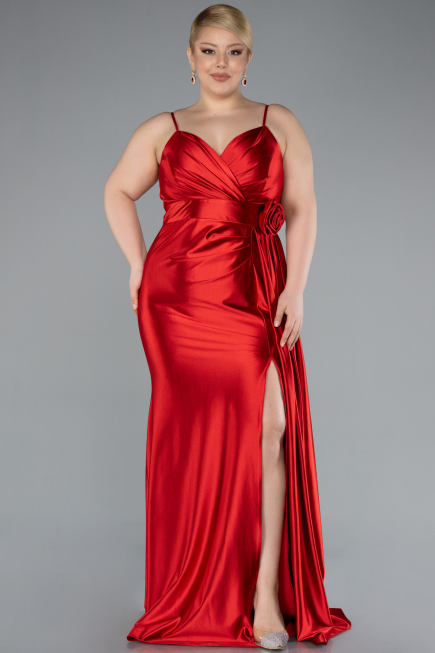 Robe de Soirée Grande Taille Longue Rouge ABU4815