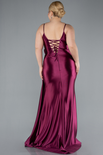 Robe de Soirée Grande Taille Longue Couleur Cerise ABU4815