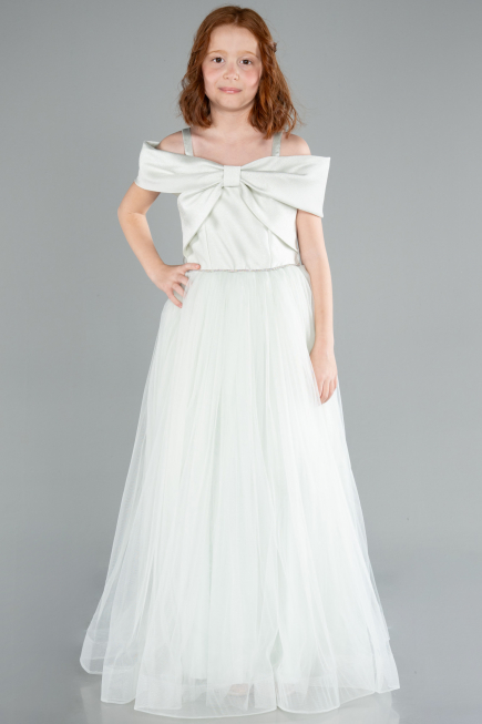Robe de Soirée Enfants Longue Menthe ABU4826