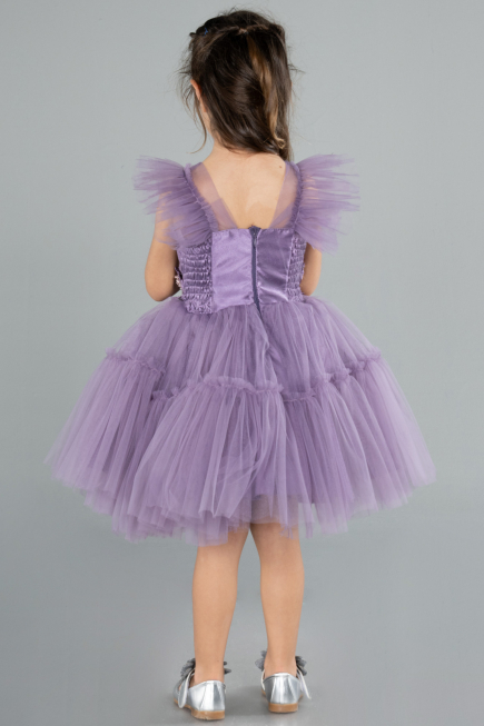 Robe de Soirée Enfants Courte Lavande ABK2067