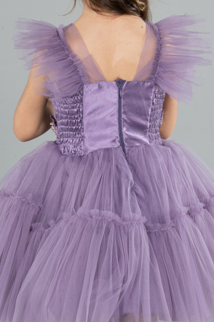 Robe de Soirée Enfants Courte Lavande ABK2067