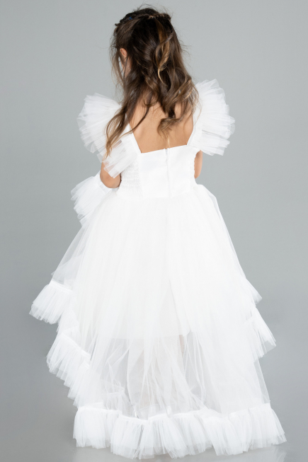 Robe de Soirée Enfants Longue Blanc ABU4239