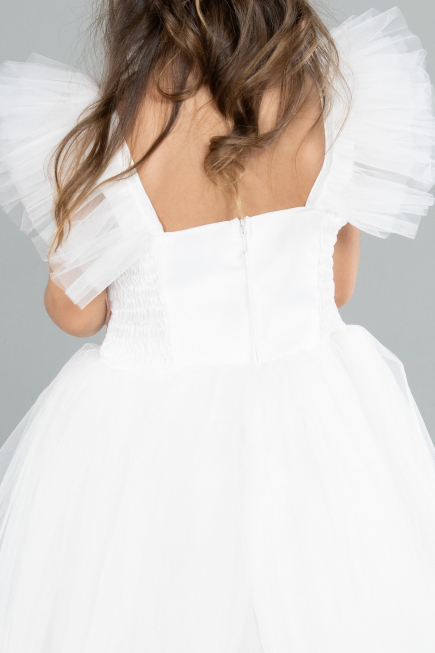 Robe de Soirée Enfants Longue Blanc ABU4239