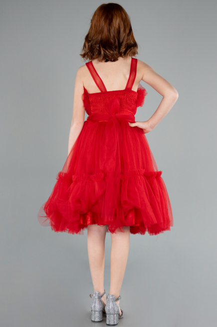 Robe de Soirée Enfants Longue Rouge ABU4221