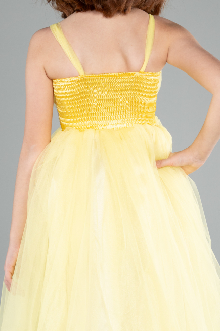 Robe De Soirée Enfants Longue Jaune ABU3031
