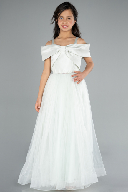 Robe de Soirée Enfants Longue Menthe ABU4826