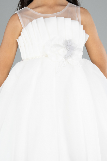 Robe de Soirée Enfants Courte Blanc ABK2158