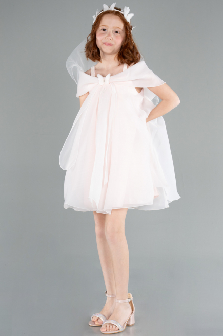 Robe de Soirée Enfants Courte Saumon ABK2295