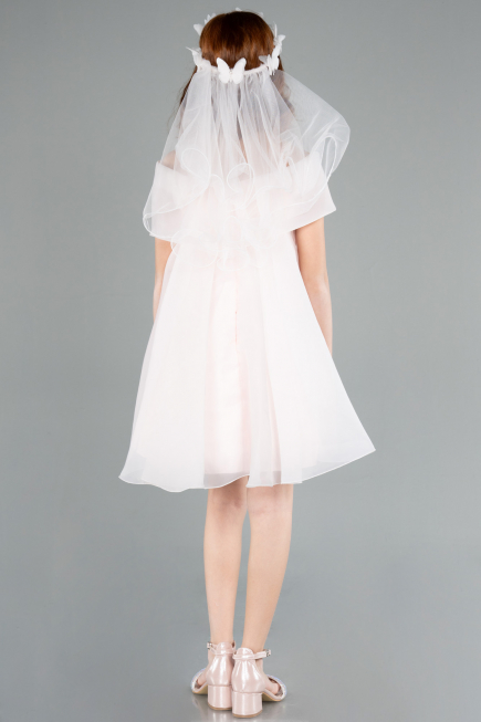 Robe de Soirée Enfants Courte Saumon ABK2295
