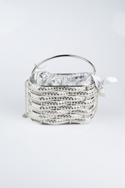 Sac de Soirée Luxe Métal Argent SH847
